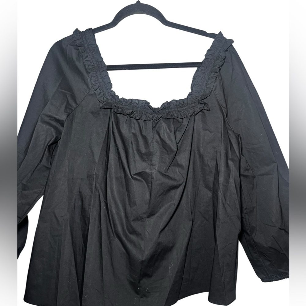 J. Crew Elegant Black Ruffled Blouse